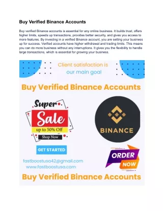 How to buy a verified Binance account safely