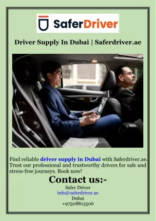 Driver Supply In Dubai  Saferdriver.ae