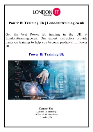 Power Bi Training Uk  Londonittraining.co.uk