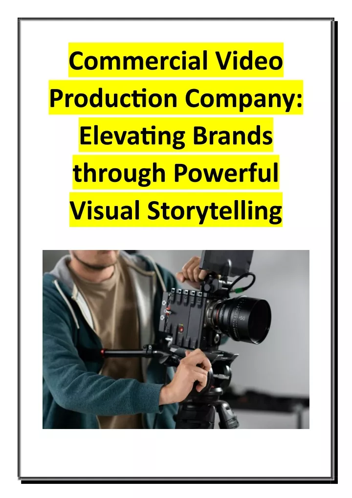 commercial video production company elevating