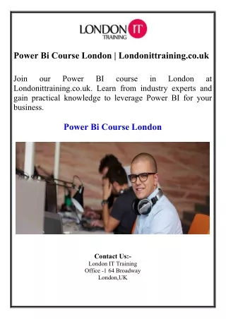 Power Bi Course London  Londonittraining.co.uk