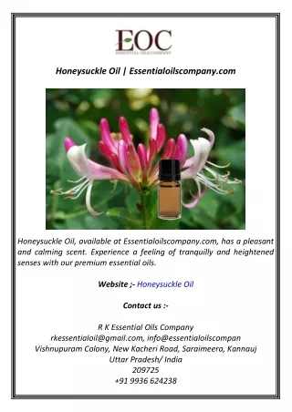 Honeysuckle Oil  Essentialoilscompany.com