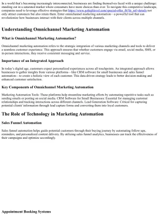 The Power of Omnichannel Marketing Automation in Today’s Competitive Landscape