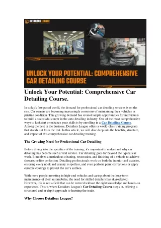 unlock your potential comprehensive car detailing
