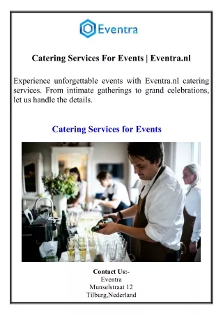 Catering Services For Events  Eventra.nl
