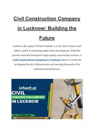 Civil Construction Company in Lucknow_ Building the Future