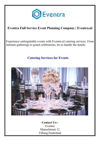 Eventra Full Service Event Planning Company Eventra.nl