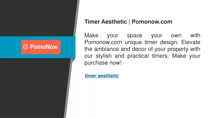 timer aesthetic pomonow com make your space your