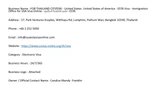 FOR THAILAND CITIZENS - United States  United States of America - ESTA Visa - Im