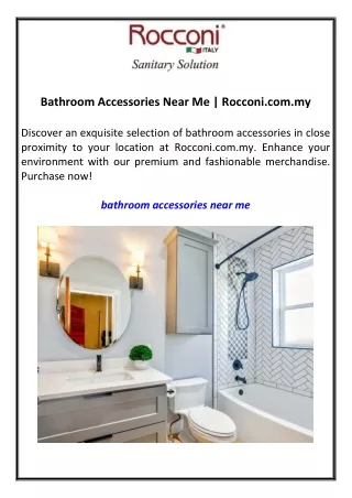 Bathroom Accessories Near Me  Rocconi.com.my