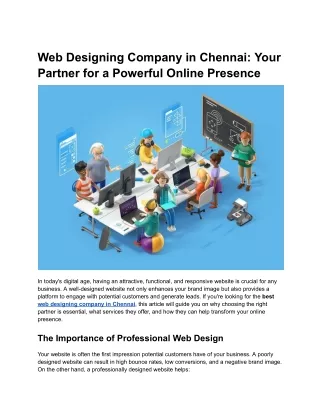 Web Designing Company in Chennai_ Your Partner for a Powerful Online Presence