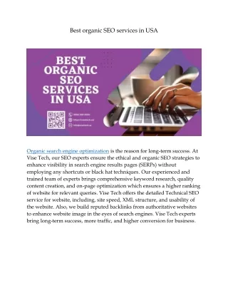 Best organic SEO services in USA