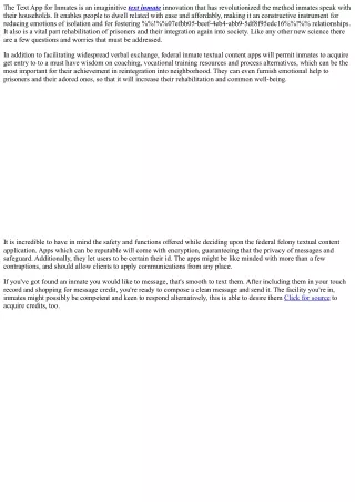 the text app for inmates is an imaginitive text