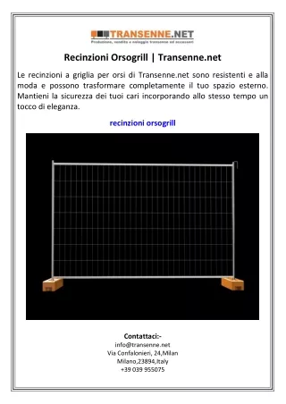 recinzioni orsogrill transenne net