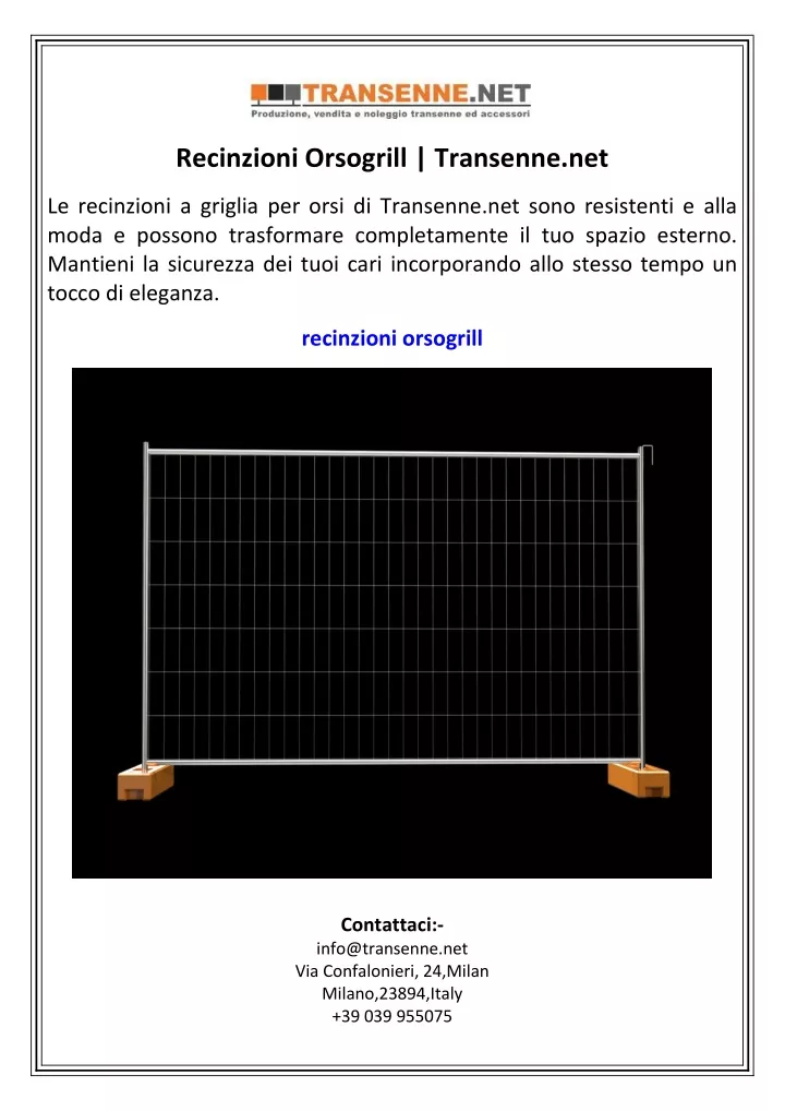 recinzioni orsogrill transenne net