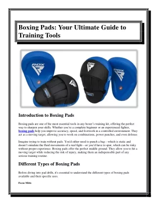 Boxing Pads Your Ultimate Guide to Training Tools