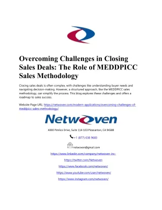 Overcoming Challenges in Closing Sales Deals The Role of MEDDPICC Sales Methodology