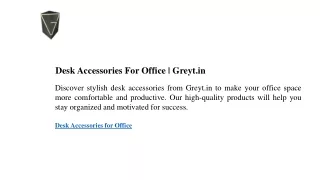 Desk Accessories For Office Greyt.in