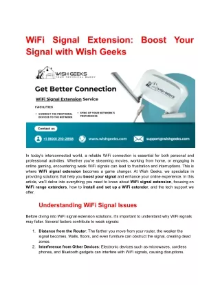 WiFi Signal Extension Boost Your Signal with Wish Geeks