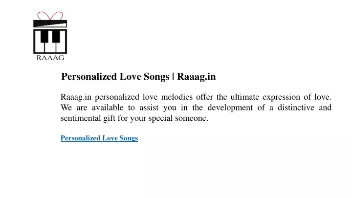 personalized love songs raaag in