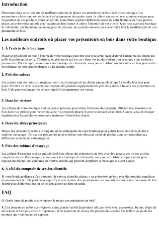 Les meilleurs endroits où placer vos présentoirs en bois dans votre boutique