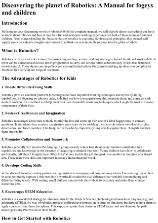 discovering the planet of robotics a manual