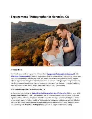 Engagement Photographer In Hercules