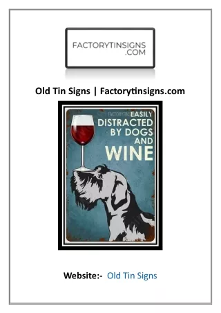 Vintage Metal Signs For Sale | Factorytinsigns.com