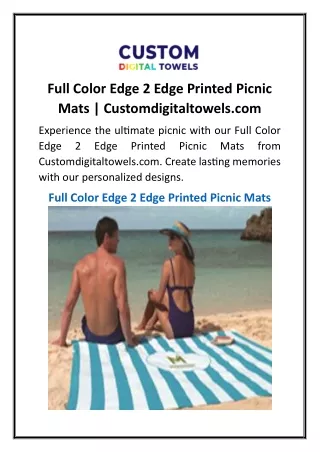 full color edge 2 edge printed picnic mats