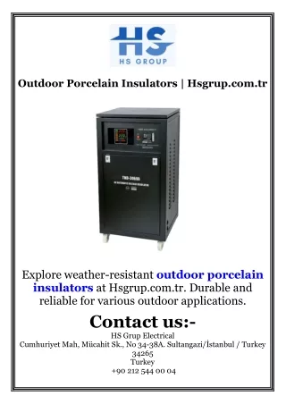 Outdoor Porcelain Insulators  Hsgrup.com.tr
