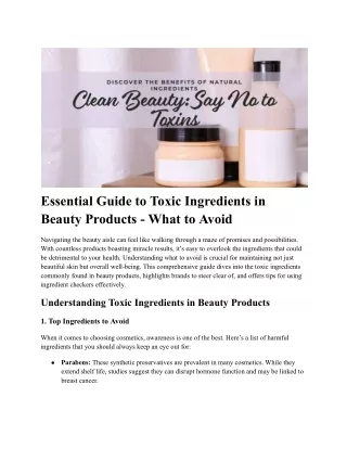 Essential Guide to Toxic Ingredients in Beauty Products - What to Avoid