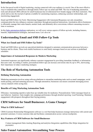 Email and SMS Follow-Up Tools: Maximizing Engagement with Automated Responses