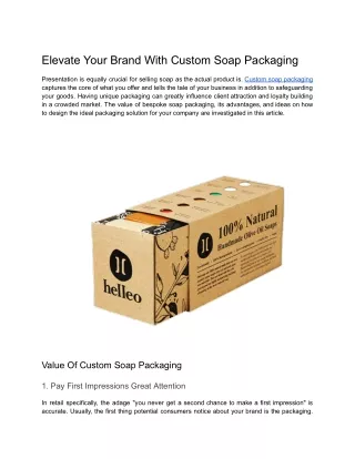 elevate your brand with custom soap packaging