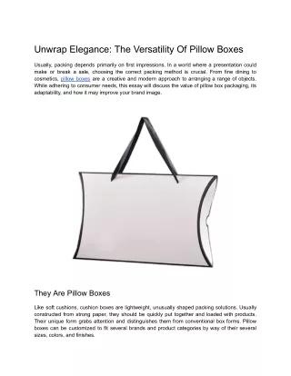 unwrap elegance the versatility of pillow boxes