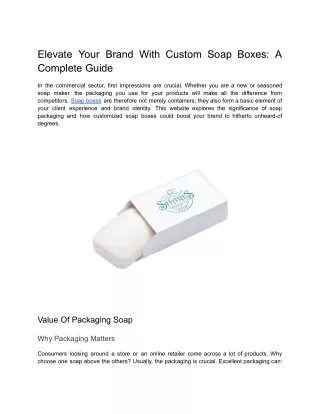 elevate your brand with custom soap boxes