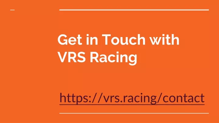 get in touch with vrs racing