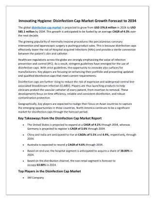 Disinfection Cap Market