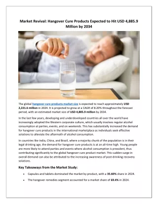 Hangover Cure Products Market