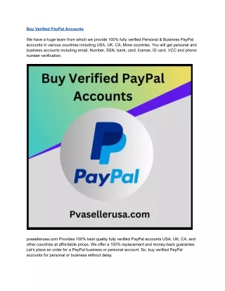 Buy Verified PayPal Accounts-100% Safe, USA, UK Ge