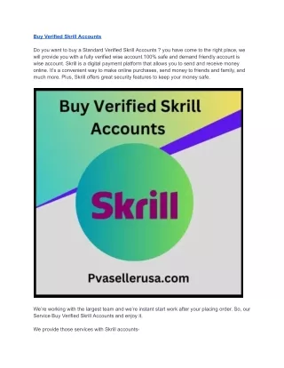 Buy verified skrill accounts - All Documents Verified 100% Safe