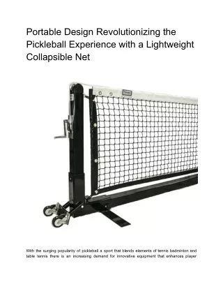 portable design revolutionizing the pickleball