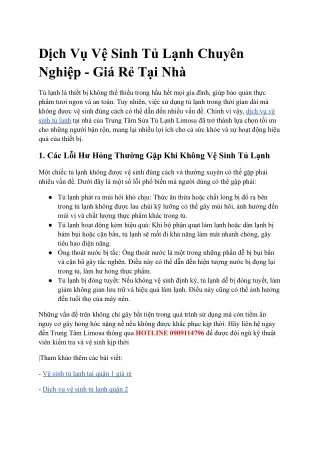 Vệ sinh tủ lạnh quận 1 - 7