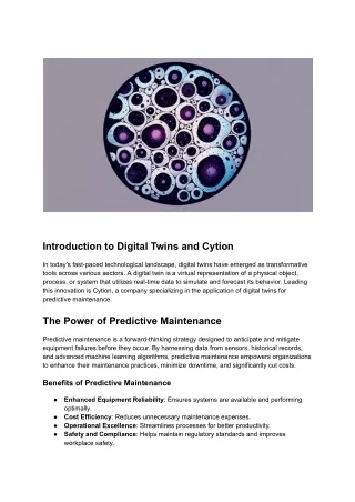 Digital Twins_ Transforming Predictive Maintenance with Cytion