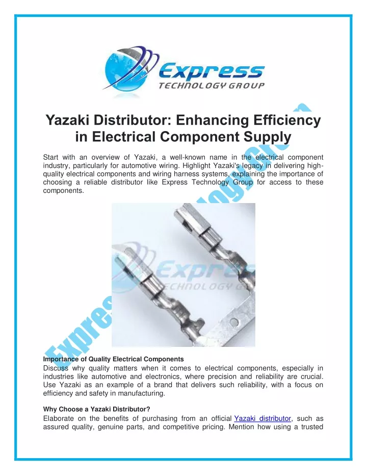 yazaki distributor enhancing efficiency