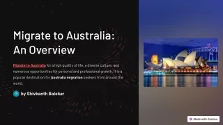 migrate to australia an overview
