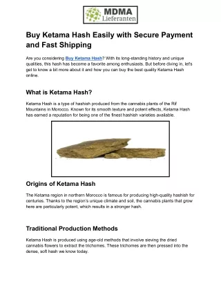 Buy Ketama Hash Easily with Secure Payment and Fast Shipping