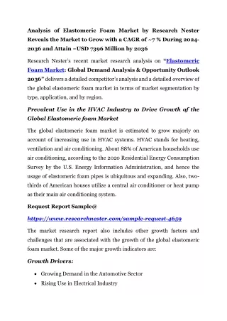analysis of elastomeric foam market by research