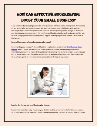 how can effective bookkeeping how can effective