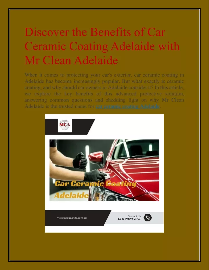 discover the benefits of car ceramic coating