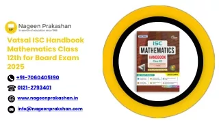 Vatsal ISC Handbook Mathematics Class 12th for Board Exam 2025